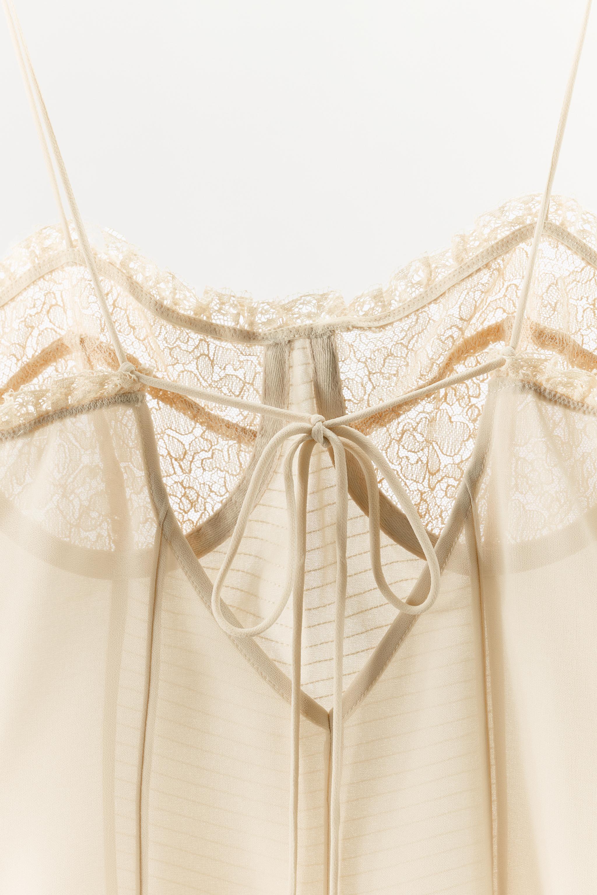 Женские платья Zara LACE UNDERWIRE MINI DRESS — фото 6