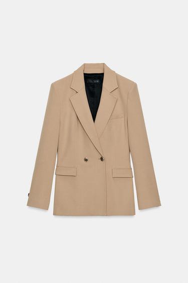 BLAZER CRUZADO COM BOTÕES - castanho da Zara - Imagem 0