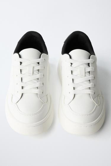 TENNIS OU BASKET À SEMELLE ÉPAISSE - Blanc de Zara - Image 4