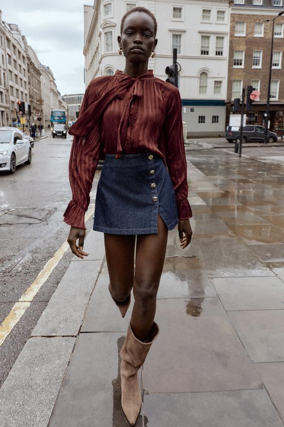 JUPE-CULOTTE CROISÉE BOUTONS