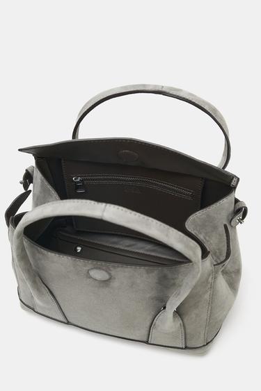 SAC EN CUIR MINI CITYBAG - Gris de Zara - Image 7