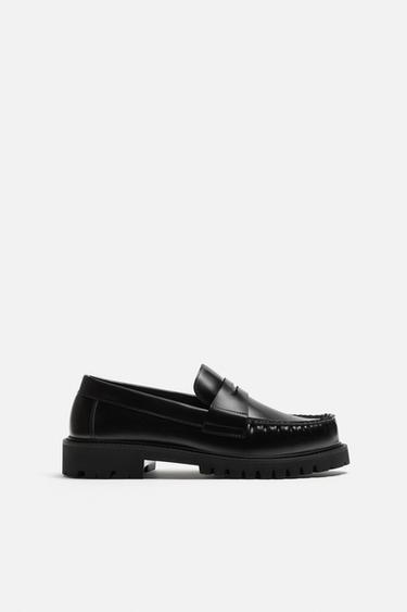 Mocasines Zara Leather Hombre Negras Mujer Mocasines ZARA De Piel