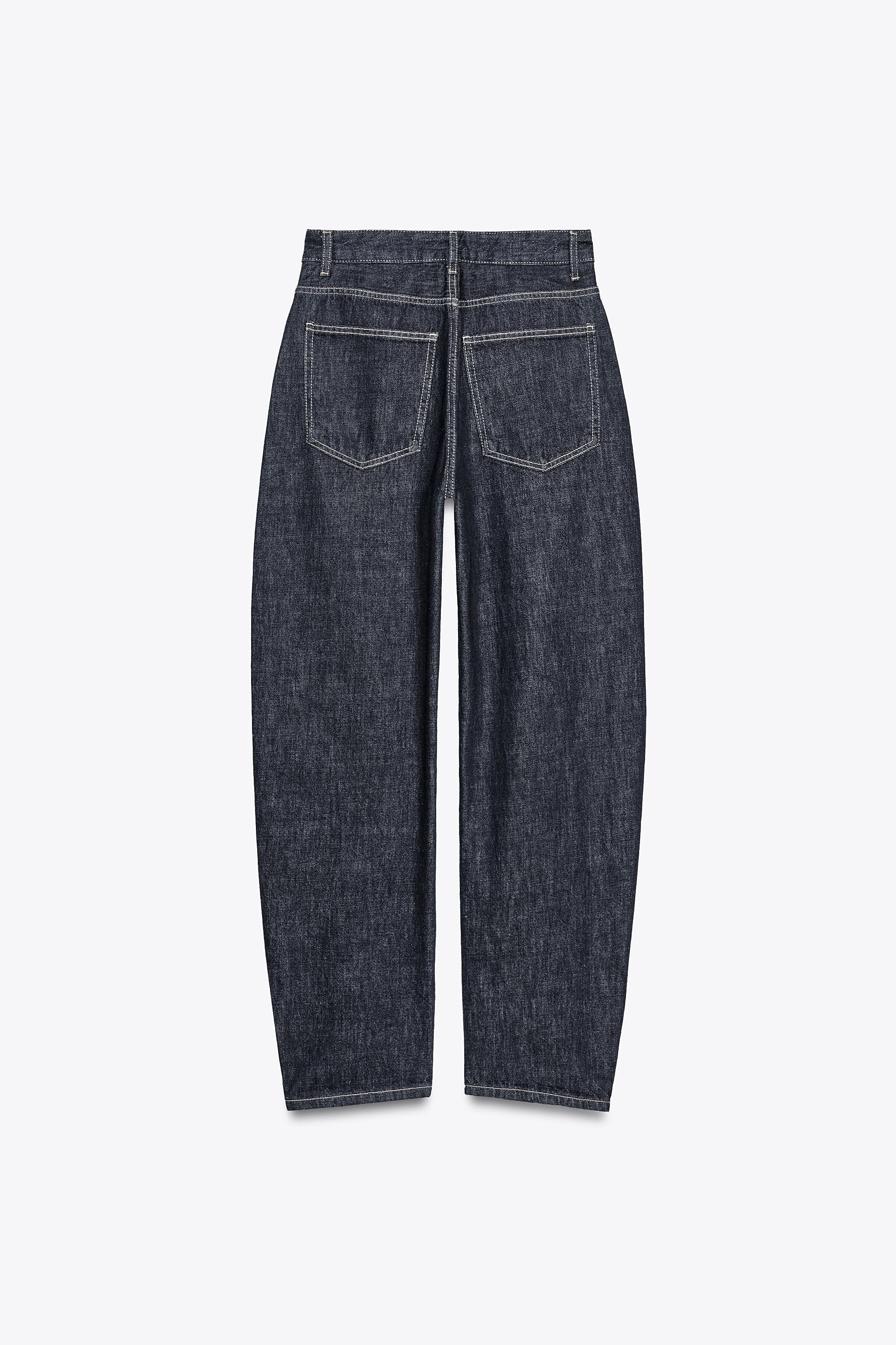 HIGH-WAIST BARREL TRF JEANS