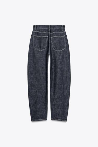 JEAN BARREL TRF TAILLE HAUTE - Indigo foncé de Zara - Image 1