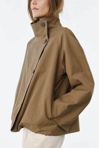 REVERSIBLE CHECK JACKET ZW COLLECTION - Light beige by Zara - Image 1