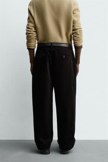 TEXTURED CARROT FIT TROUSERS - Black by Zara - Image 2