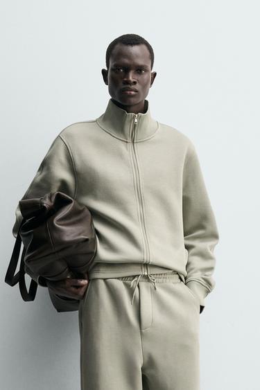 INTERLOCK ZIP-UP SWEATSHIRT - Mint by Zara