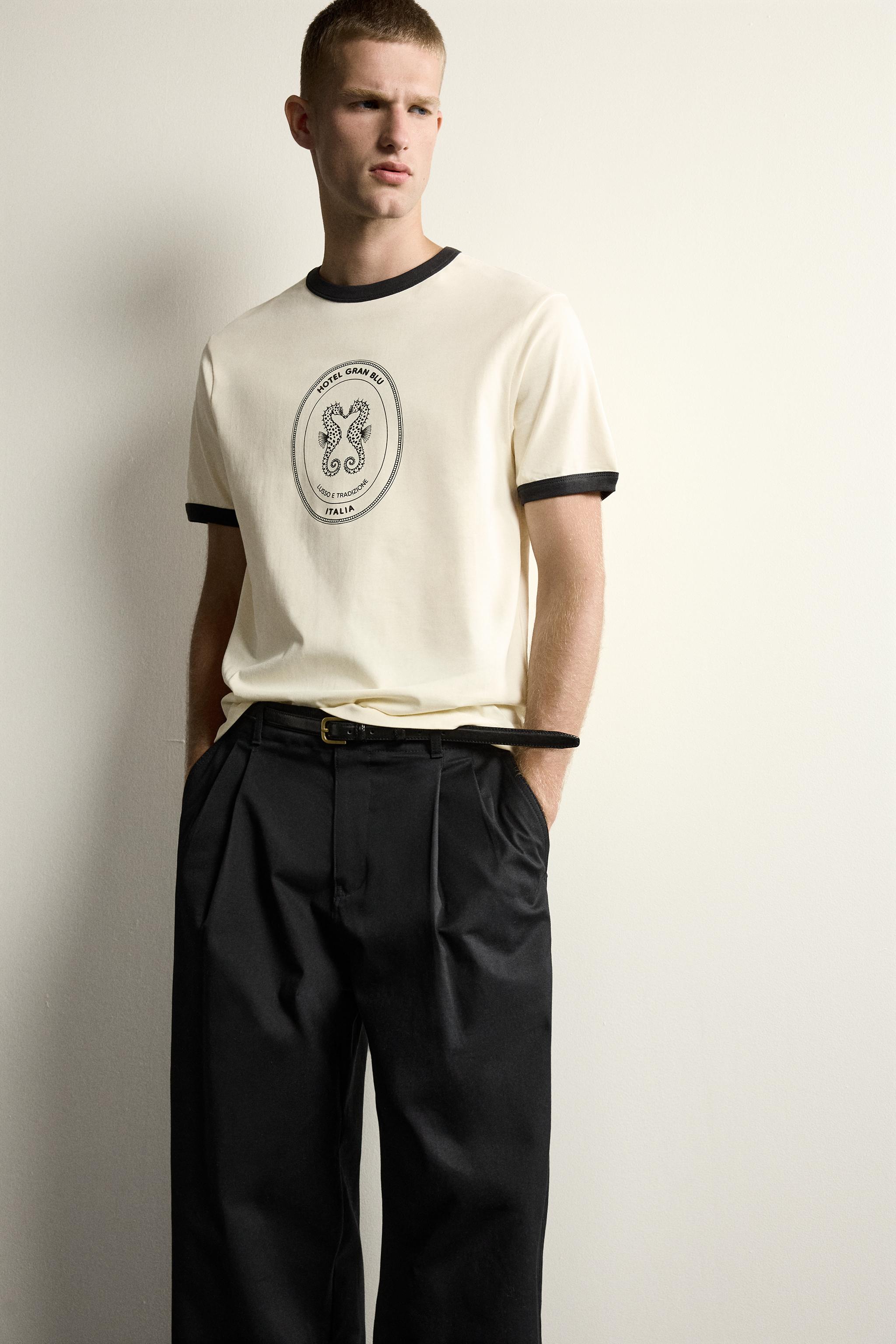 BASIC CONTRAST RIB T-SHIRT