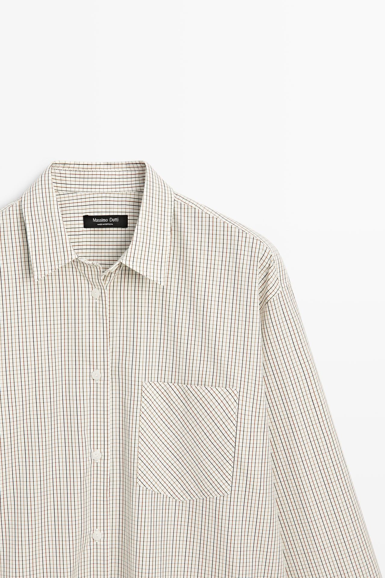 100% Cotton Check Shirt — White
