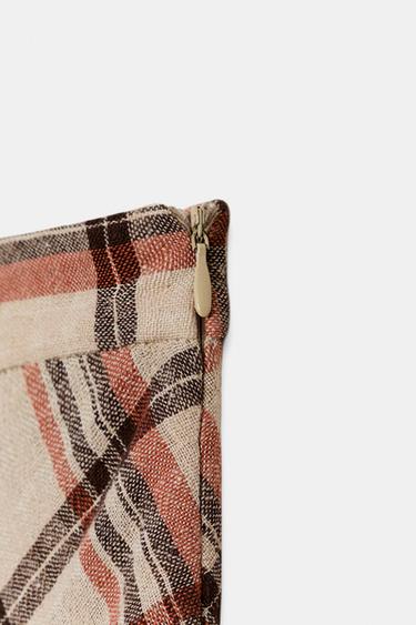 JUPE MI-LONGUE À CARREAUX - Beige / Marron clair de Zara - Image 8