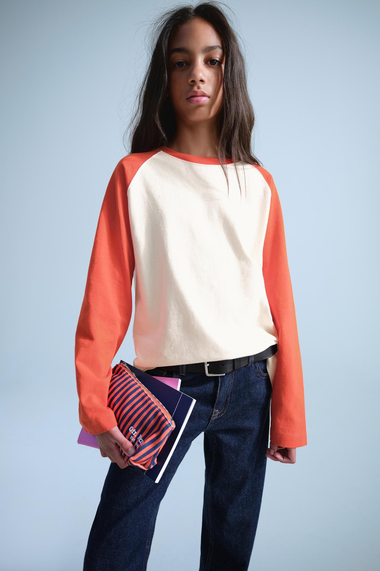 0FR. PARIS X ZARA RAGLAN LONG SLEEVE T-SHIRT — White / Red