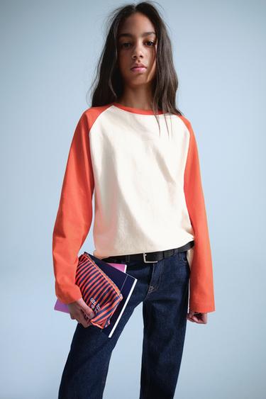 0FR. PARIS X ZARA RAGLAN LONG SLEEVE T-SHIRT — White / Red 1
