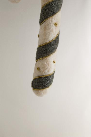 PACK OF FELT CANDY CANE CHRISTMAS TREE DECORATIONS (PACK OF 3) - Multicoloured by Zara - Image 3