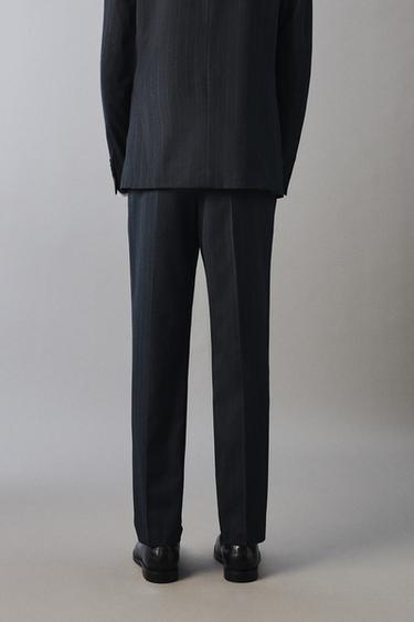 PINSTRIPE SUIT TROUSERS - Navy blue by Zara - Image 2