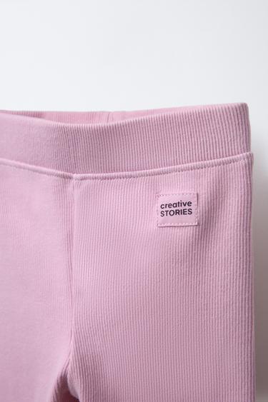 RIBBED LEGGINGS WITH LABEL - Chalk pink by Zara - Image 2