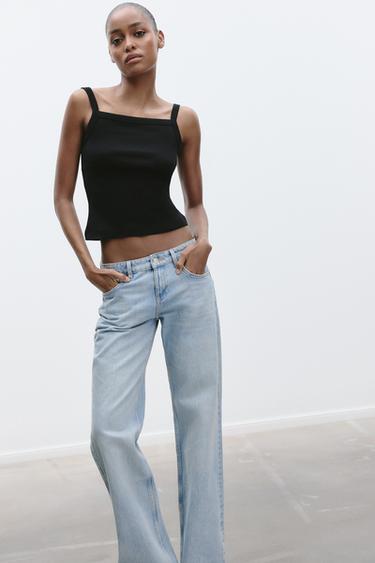 SQUARE NECKLINE T-SHIRT - Black by Zara - Image 1