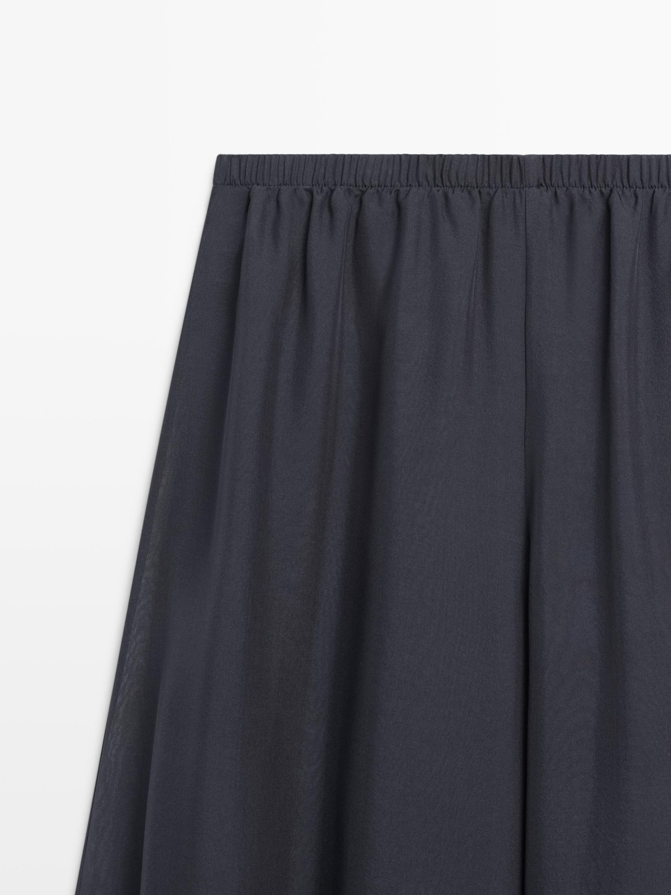 Flowing voluminous 100% silk trousers