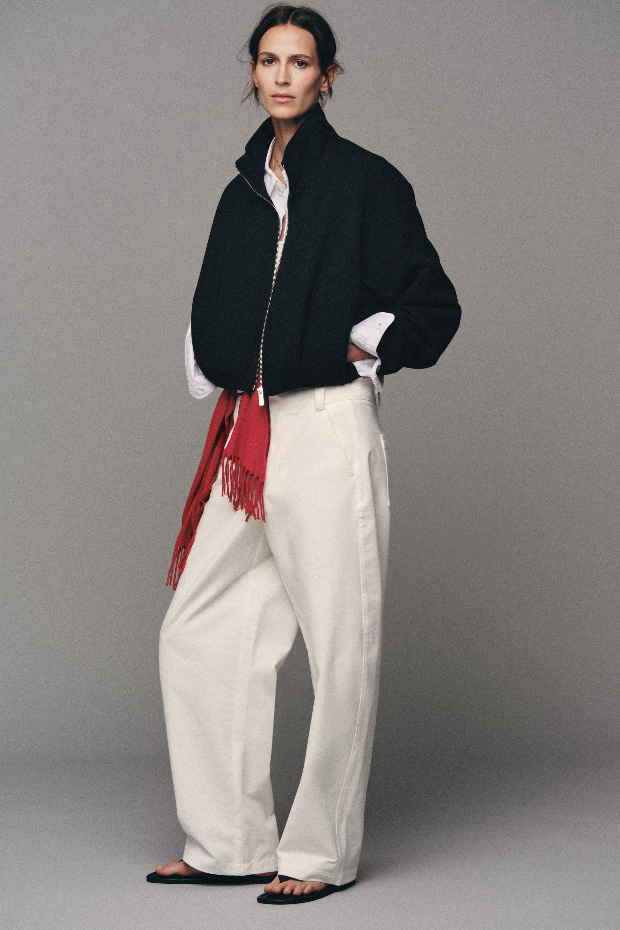 STAND-UP COLLAR BOMBER JACKET