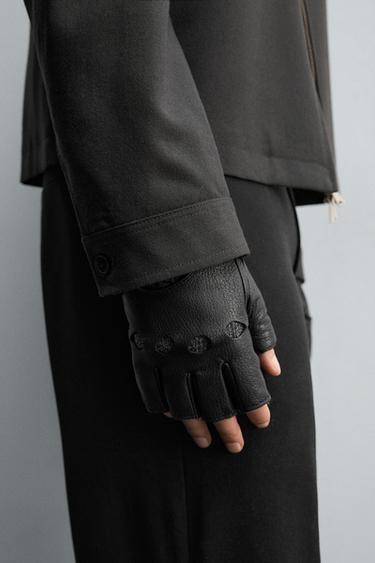 MITAINES EN CUIR BIMATIÈRE - Noir de Zara - Image 1