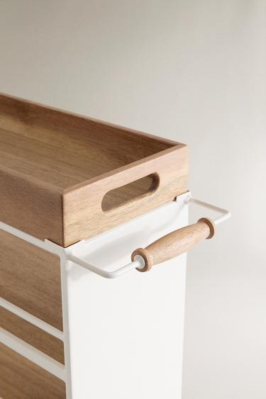 METAL AND WOODEN STORAGE TROLLEY - Light beige by Zara - Image 1
