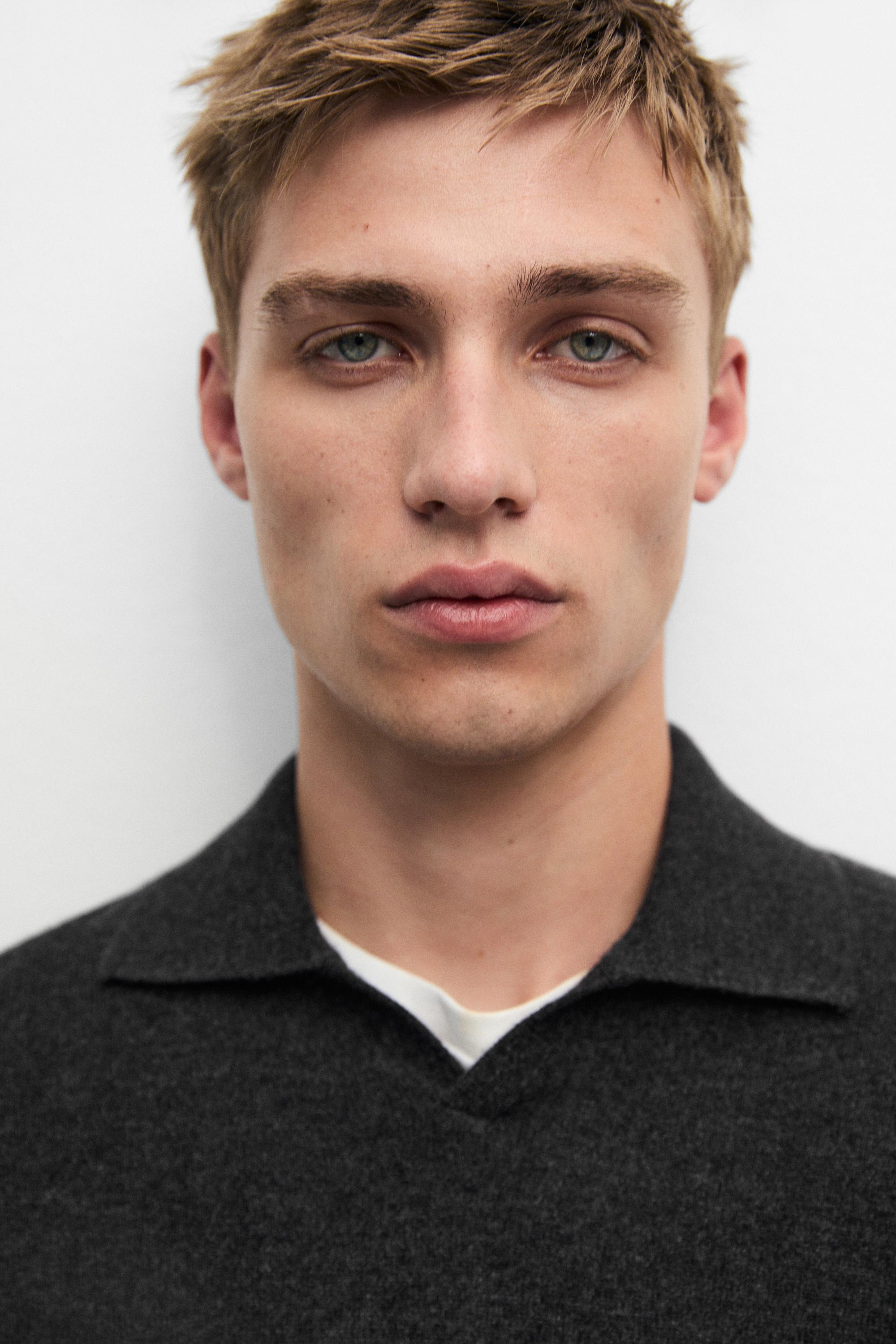 Pull polo en maille 100 % cachemire