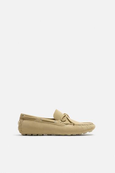 CASUAL LEATHER LOAFERS - Beige by Zara