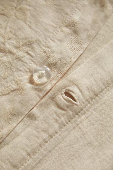 COTTON AND LINEN DUVET COVER - Ecru by Zara - Image 3