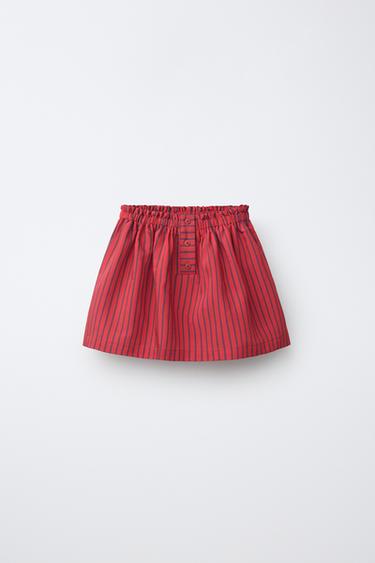 STRIPED MODAL BLEND SKORT - Red by Zara