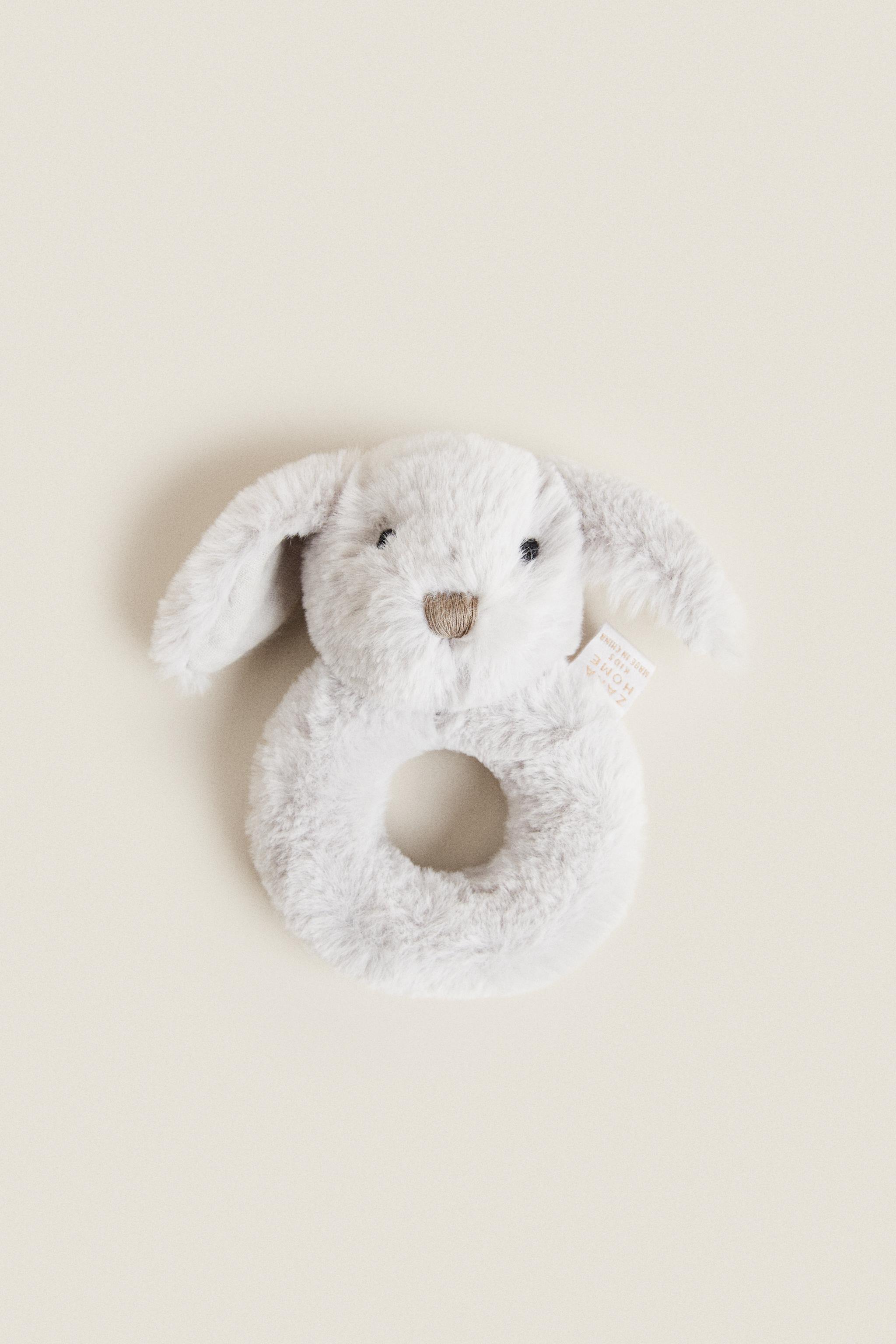 Детские мягкие игрушки Zara RABBIT BABY RATTLE PLUSH TOY