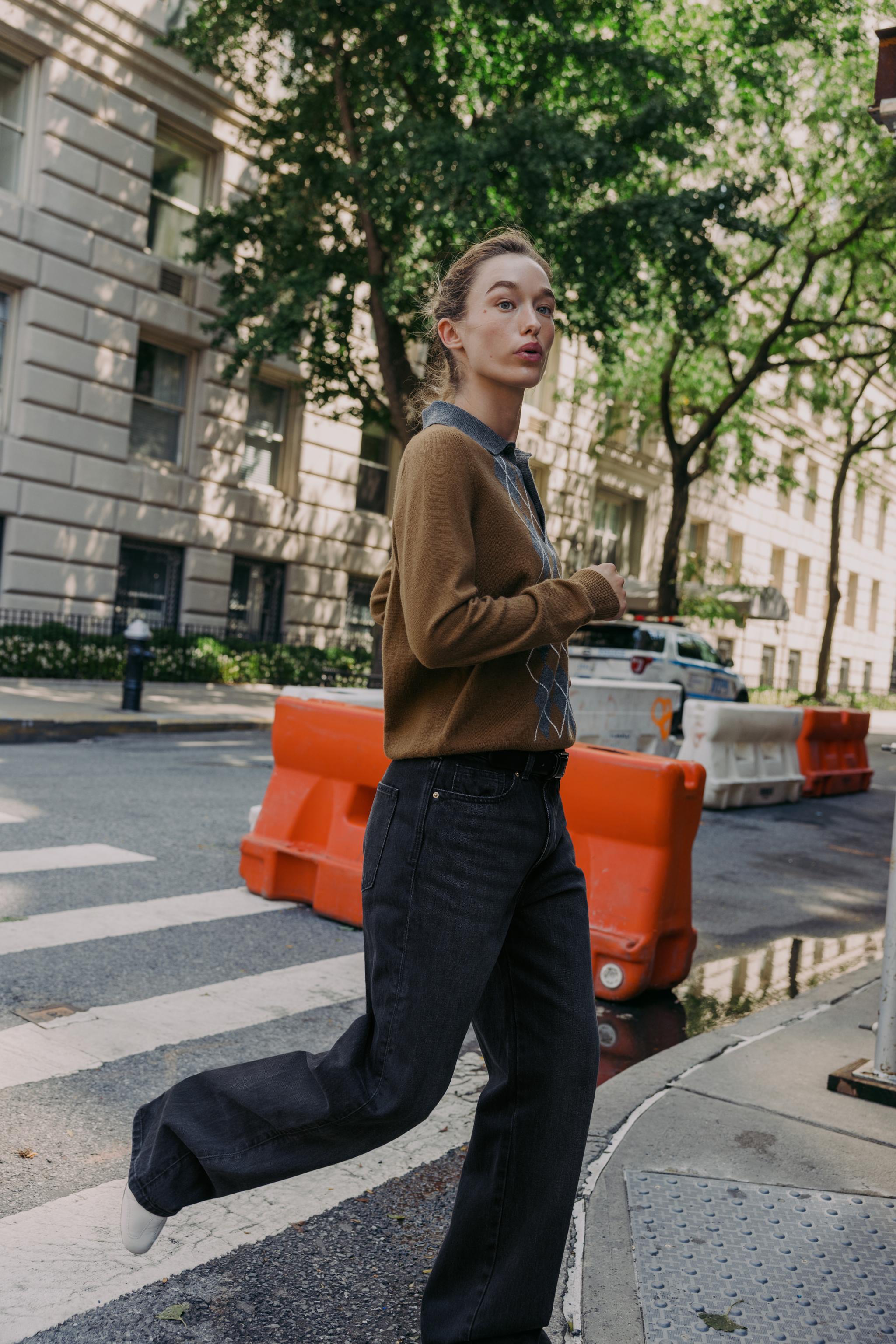 DIAMOND KNIT POLO SHIRT - Light brown | ZARA United States