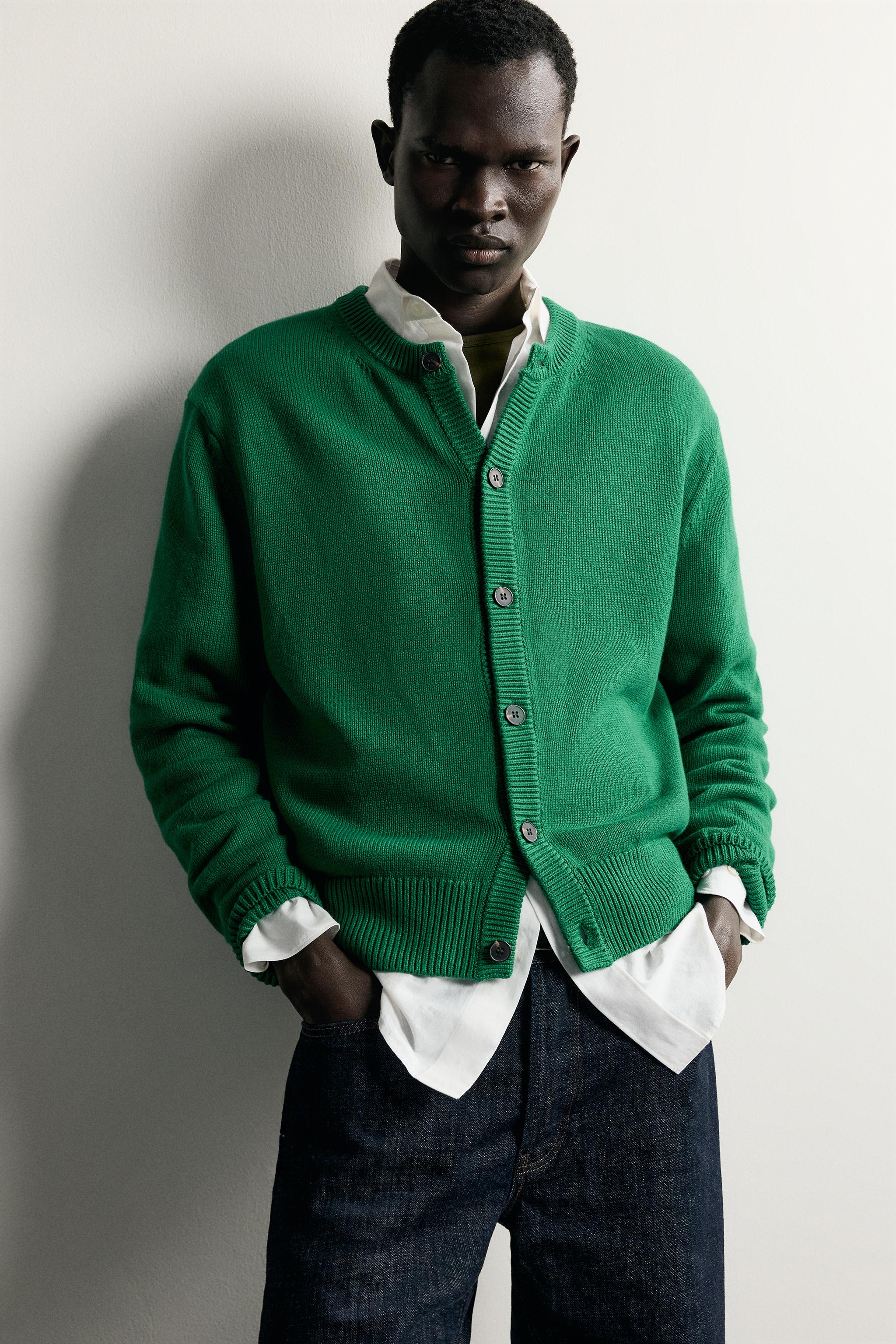 COTTON-BLEND RELAXED FIT CARDIGAN