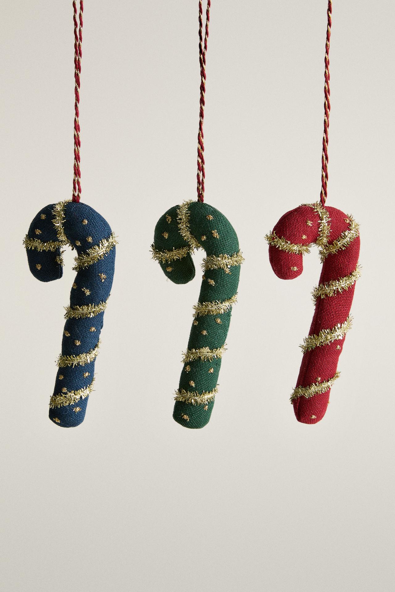 CHRISTMAS CANDY CANE TREE DECORATION (PACK OF 3)