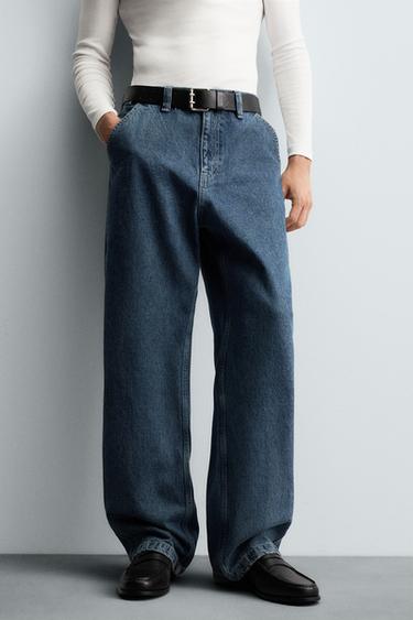 DENIM CHINO TROUSERS - Blue by Zara