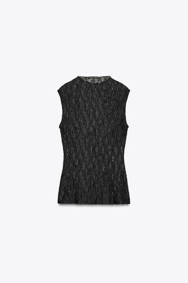 LACE TOP - Black by Zara - Image 2