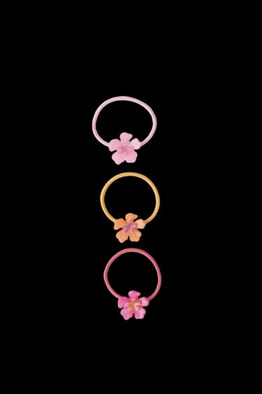 3-PACK HIBISCUS FLOWER SCRUNCHIES - Pinks by Zara