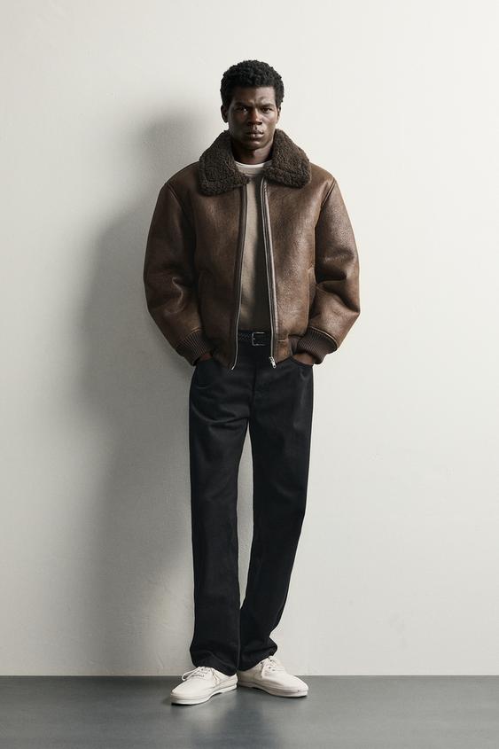 ЕКІ ЖАҚТЫ ЖАСАНДЫ БЫЛҒАРЫ КҮРТКЕ - Қоңыр Zara компаниясынан - Сурет 0