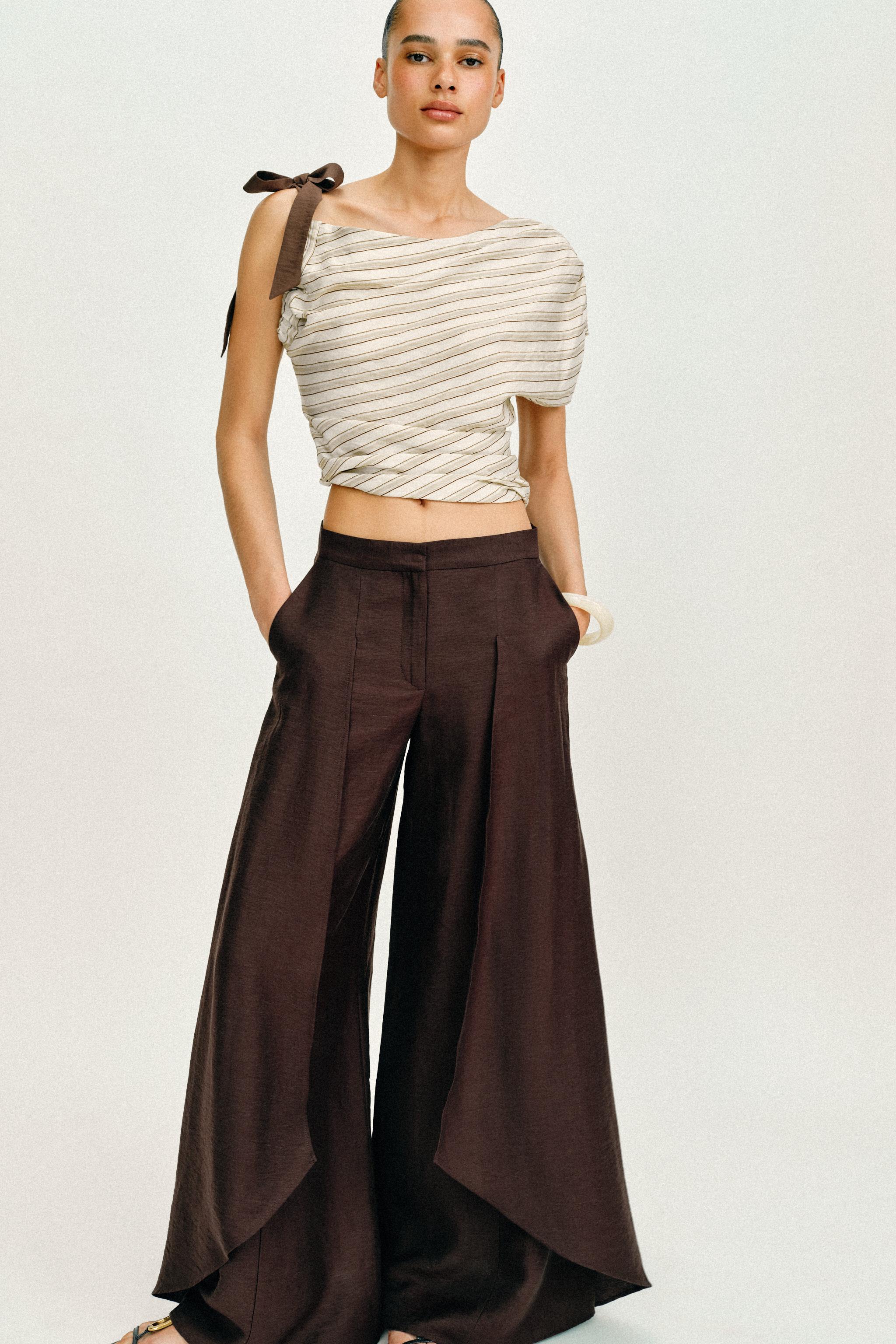 WIDE-LEG LINEN PANTS