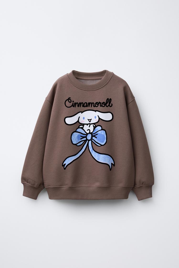 SWEAT À IMPRIMÉ CINNAMOROLL © SANRIO FLOQUÉ Marron ZARA France