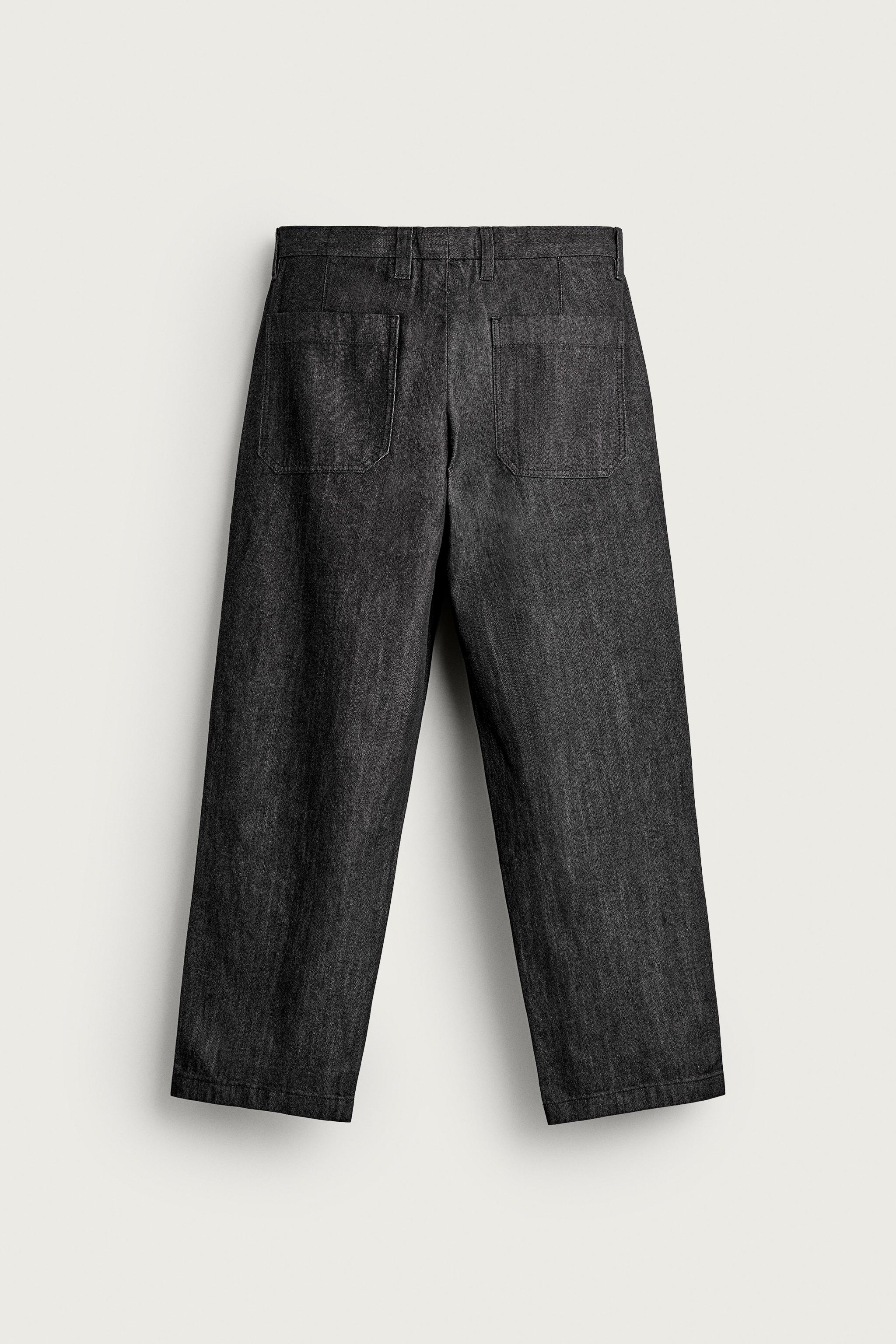PLEATED DENIM CHINO PANTS