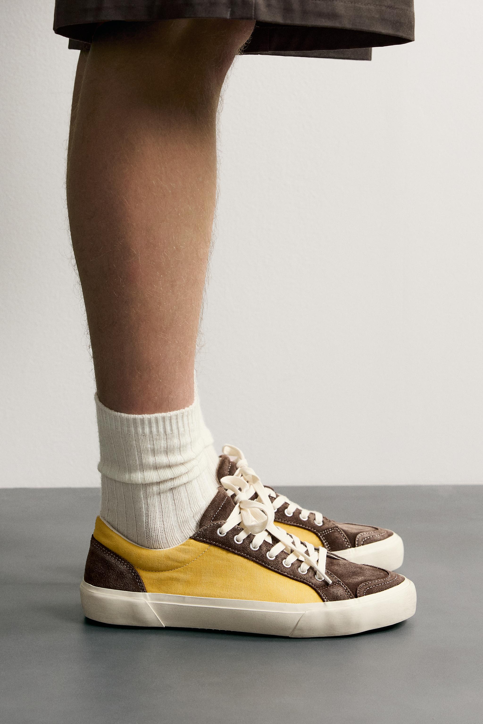 LEATHER MIX SNEAKERS