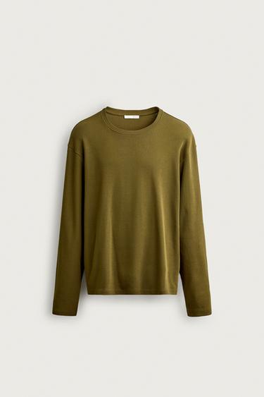 CAMISETA RELAXED FIT ESTRUCTURA - Pistacho de Zara
