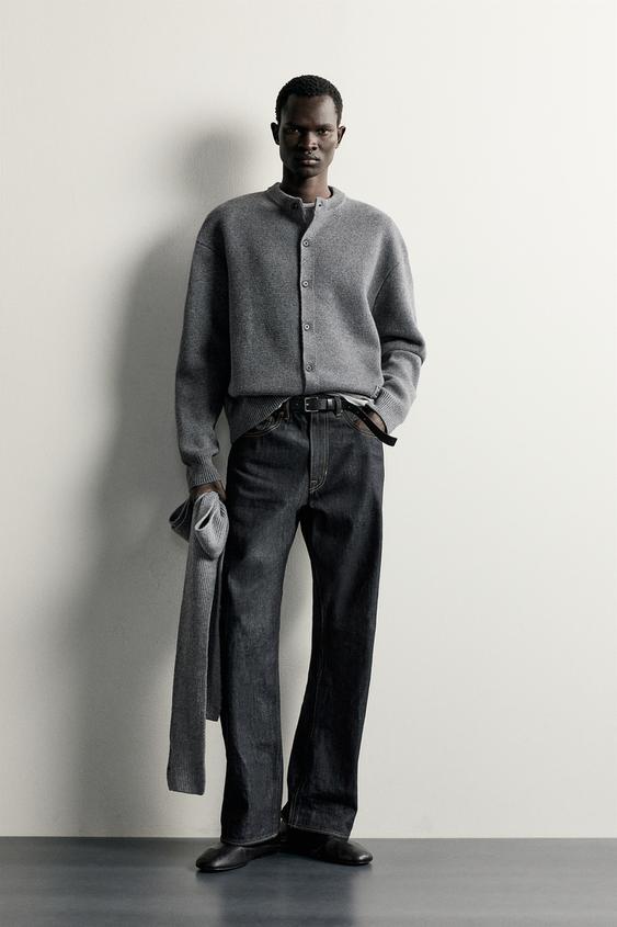 CÀRDIGAN RELAXED FIT BORDAT - Gris vigoureux de Zara - Imatge 0