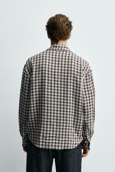 CHEMISE FLUIDE À CARREAUX - Marron de Zara - Image 2