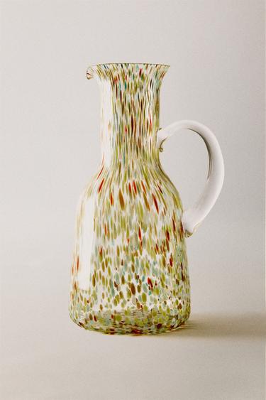 MULTICOLOURED GLASS JUG - Blue green by Zara