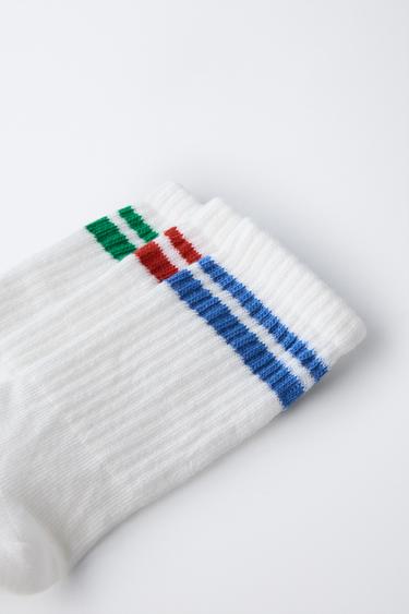 3-PACK OF STRIPED LONG SOCKS - White by Zara - Image 1