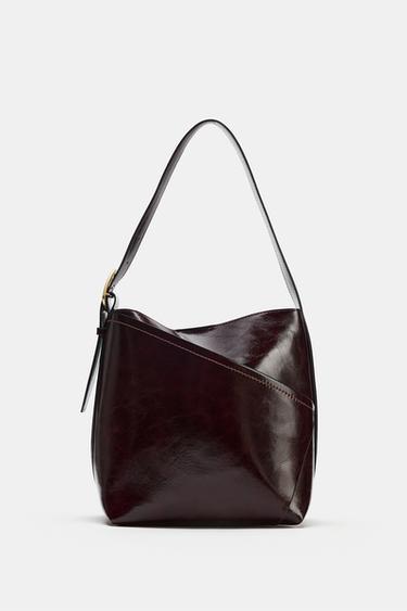 SAC PORTÉ ÉPAULE POCHE ASYMÉTRIQUE - Bordeaux de Zara - Image 2