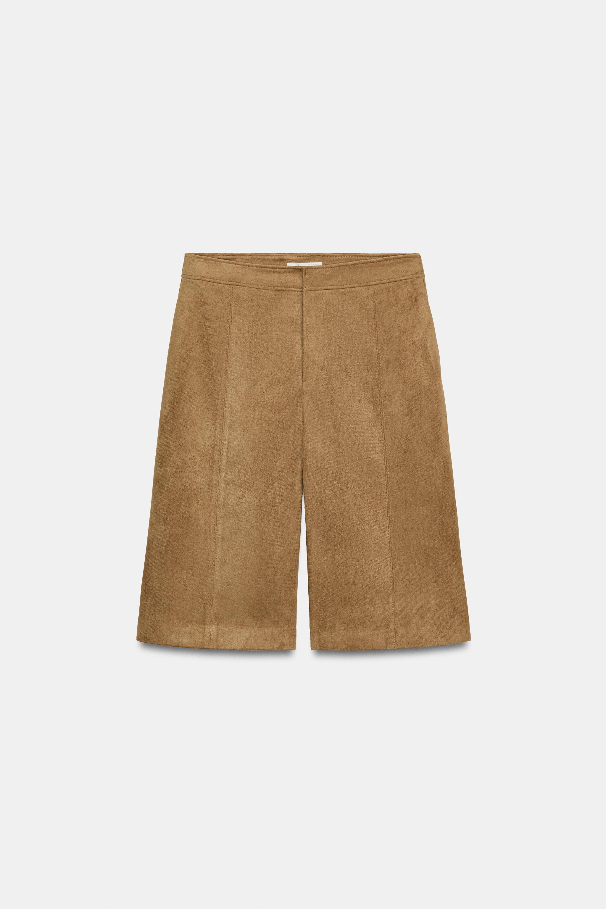 FAUX SUEDE LONG SHORTS