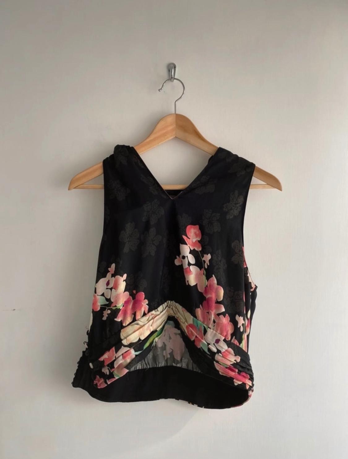 FLORAL PRINT HALTERNECK TOP - Image 2