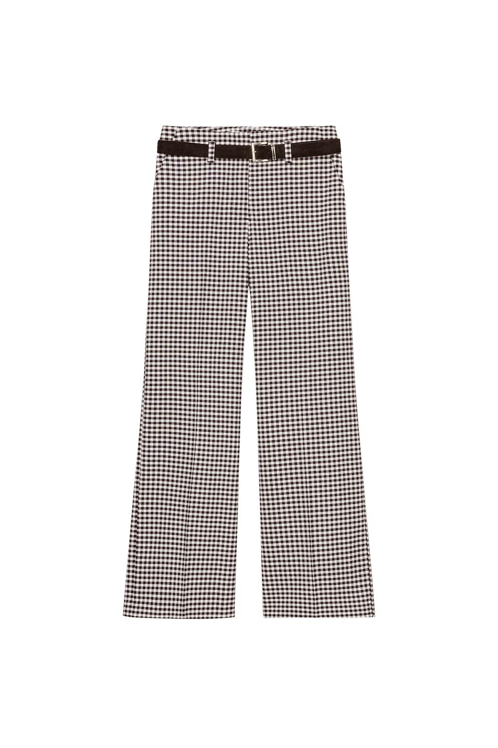 GINGHAM BELTED STRAIGHT PANTS - image 3