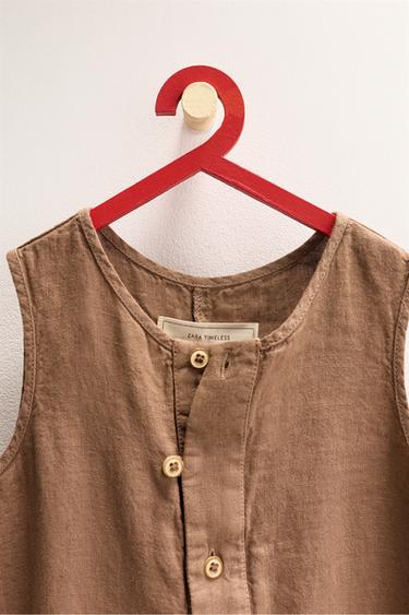 ZARA TIMELESS - SALOPETTE LONGUE 100% LIN - Marron / Taupe de Zara - Image 2